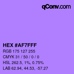 Color code: HEX #AF7FFF | qconv.com