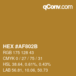 Color code: HEX #AF802B | qconv.com