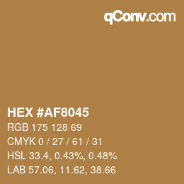 カラーコード: HEX #AF8045 | qconv.com