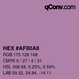 カラーコード: HEX #AF80A8 | qconv.com