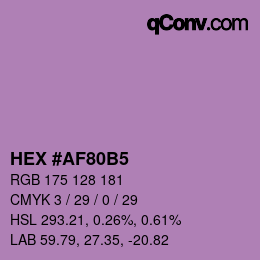 カラーコード: HEX #AF80B5 | qconv.com