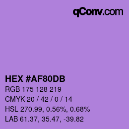 カラーコード: HEX #AF80DB | qconv.com