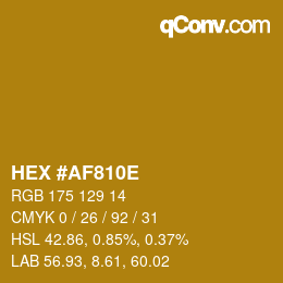 Color code: HEX #AF810E | qconv.com
