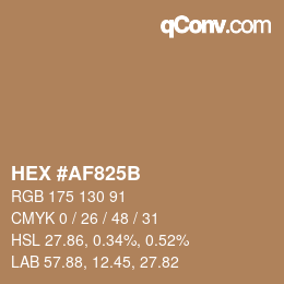 Color code: HEX #AF825B | qconv.com