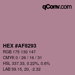 Color code: HEX #AF8293 | qconv.com
