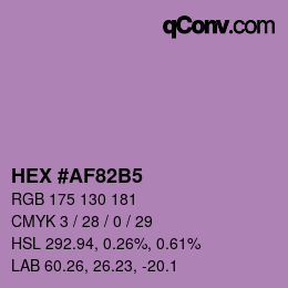 颜色代码: HEX #AF82B5 | qconv.com