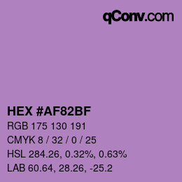 Farbcode: HEX #AF82BF | qconv.com