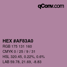 颜色代码: HEX #AF83A0 | qconv.com