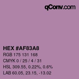 颜色代码: HEX #AF83A8 | qconv.com