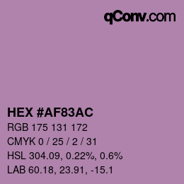 カラーコード: HEX #AF83AC | qconv.com