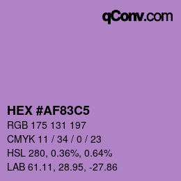 カラーコード: HEX #AF83C5 | qconv.com