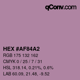 カラーコード: HEX #AF84A2 | qconv.com