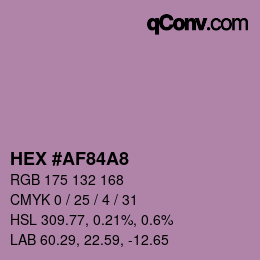 カラーコード: HEX #AF84A8 | qconv.com