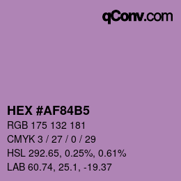 カラーコード: HEX #AF84B5 | qconv.com