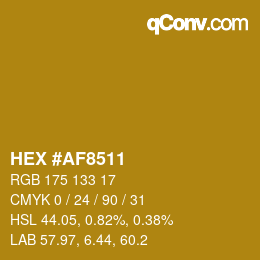 Color code: HEX #AF8511 | qconv.com