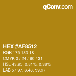 Color code: HEX #AF8512 | qconv.com