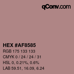 Color code: HEX #AF8585 | qconv.com