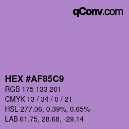 Color code: HEX #AF85C9 | qconv.com