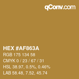 Color code: HEX #AF863A | qconv.com