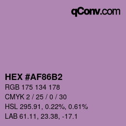 カラーコード: HEX #AF86B2 | qconv.com