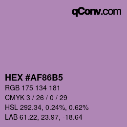 Color code: HEX #AF86B5 | qconv.com