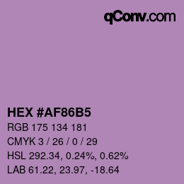 カラーコード: HEX #AF86B5 | qconv.com