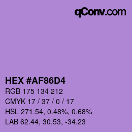 Color code: HEX #AF86D4 | qconv.com