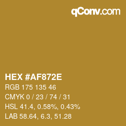 Color code: HEX #AF872E | qconv.com