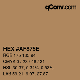 Color code: HEX #AF875E | qconv.com