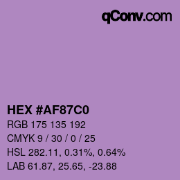 Color code: HEX #AF87C0 | qconv.com