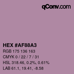 Color code: HEX #AF88A3 | qconv.com