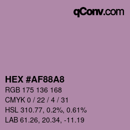 Color code: HEX #AF88A8 | qconv.com