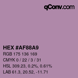 カラーコード: HEX #AF88A9 | qconv.com
