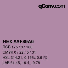 Color code: HEX #AF89A6 | qconv.com