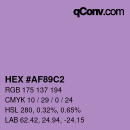 Color code: HEX #AF89C2 | qconv.com