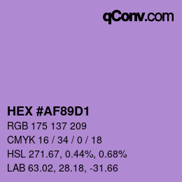 Color code: HEX #AF89D1 | qconv.com