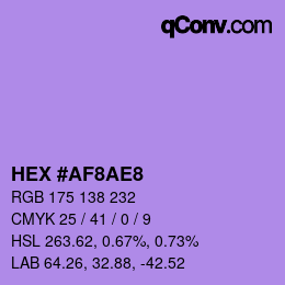 Código de color: HEX #AF8AE8 | qconv.com