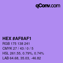 Color code: HEX #AF8AF1 | qconv.com