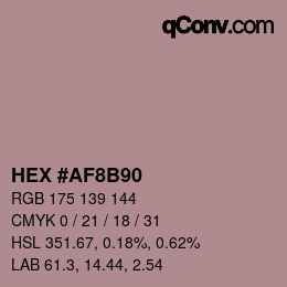 Color code: HEX #AF8B90 | qconv.com