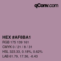 Color code: HEX #AF8BA1 | qconv.com