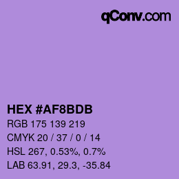 カラーコード: HEX #AF8BDB | qconv.com