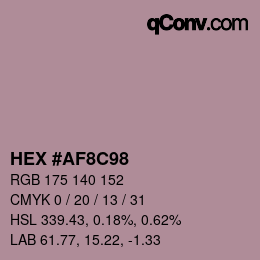 カラーコード: HEX #AF8C98 | qconv.com