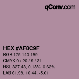 カラーコード: HEX #AF8C9F | qconv.com