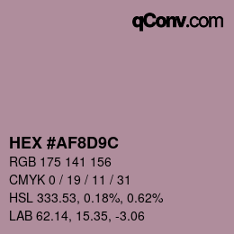 Color code: HEX #AF8D9C | qconv.com