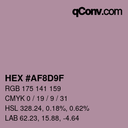 カラーコード: HEX #AF8D9F | qconv.com