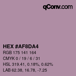 颜色代码: HEX #AF8DA4 | qconv.com