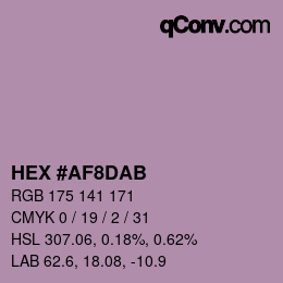 カラーコード: HEX #AF8DAB | qconv.com
