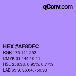 颜色代码: HEX #AF8DFC | qconv.com