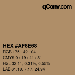 Código de color: HEX #AF8E68 | qconv.com