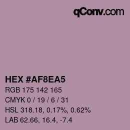 Color code: HEX #AF8EA5 | qconv.com
